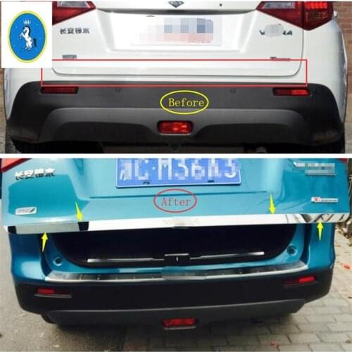 Yimaautotrims Auto Accessory Rear Tail Trunk Lid Cover Kit Trim Fit For Suzuki Vitara 2015 2016 2017 2018 2019 Stainless Steel