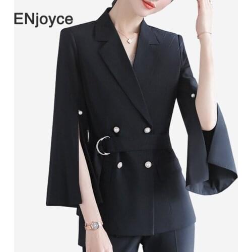 New Fashion Spring Summer Womens Office Ladies Blazer Slim Pants Two-Piece Set Suits Female Plus Size S-4XL