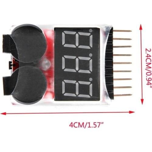 1-8S Low Voltage Buzzer Alarm 1-8S Lipo/Li-ion/Fe Battery Voltage 2IN1 Tester Original Vistapower For RC Quadcopter BB Ring