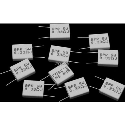 10 pcs 0.33/0.1/0.22R Ohm 5 W 5% Cement Resistor Non-Inductive Resistor BPR56 Whosale&Dropship