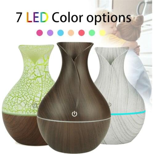 130ml Led Essential Oil Diffuser Humidifier Usb Wood Grain Air Aroma Essential Oil Diffuser LED Aroma Aromatherapy Humidifier
