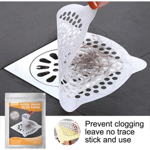15pcs Kitchen And Bathroom Shower Drain Cover Net Stickers Hair Filter Sink Strainer Kitchen Tools Sink Clogged Floor Drain Hole