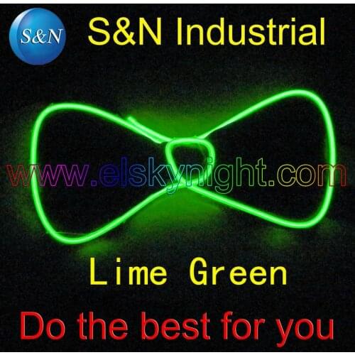2017 Future warrier Lime green Light Up LED Bow Tie glowing EL wire Bow Tie For DJ,bar,club and Evening Party