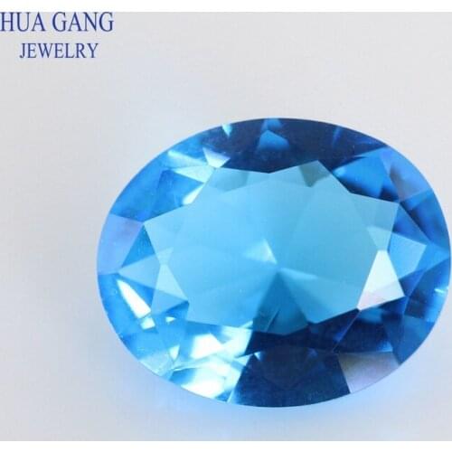 2x3~15x20mm Dark Seablue Color Oval Shape Loose Glass Beads Synthetic Gems For Jewelry Wholesale Free Shipping