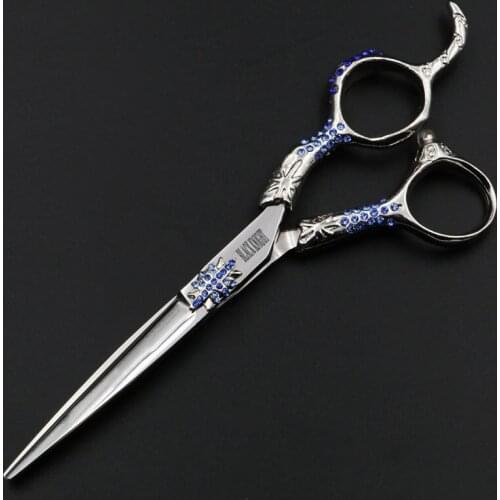 6 inch Professional hair scissors Barber salon Cutting shears High quality Personality Blue diamonds styles