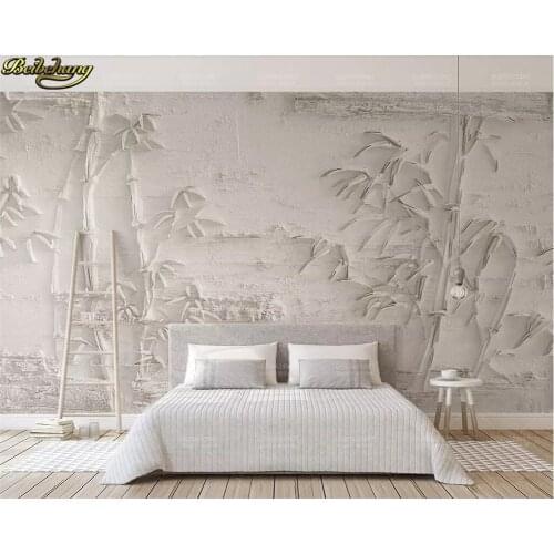 Beibehang Custom wallpaper mural beige 3d embossed modern new Chinese bamboo TV background wall papers home decor
