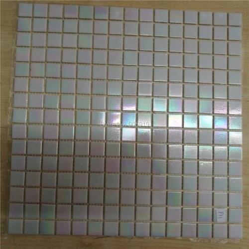 Free shipping white iridescent glass mosaic tile wall tile for bathroom and kitchen room 4.28 square meters/lot
