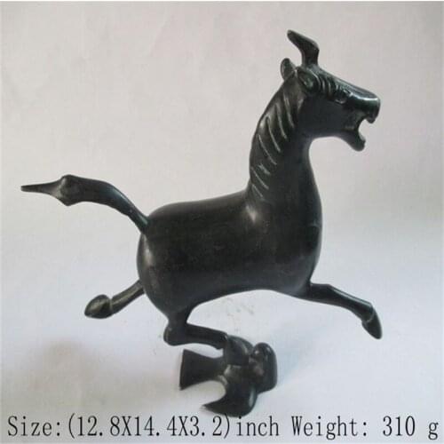 Bronze statues of ancient china. The horse walks down the swallow, the family is decorated