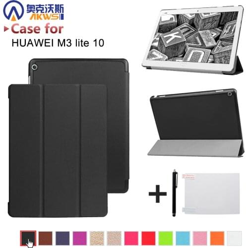 Case for Huawei MediaPad M3 Lite 10, BAH-W09 BAH-AL00, Funda Tablet Huawei mediapad M3 Lite 10.1,Slim Leather Cover Case