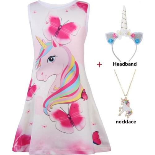 Sell well Girl Summer Butterfly Unicorn Dress Kids Dresses Girls Sleeveless Children Clothing Party vestidos Princess Dress