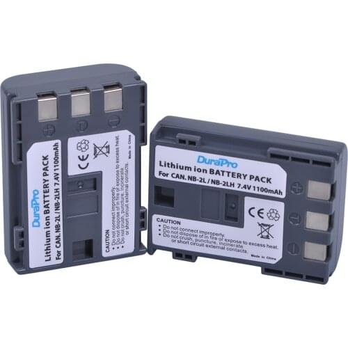 DuraPro 2Pcs 1100mAh NB-2L NB 2L NB2L NB-2LH Replacement Li-ion Camera Battery for Canon 350D 400D G7 G9 S30 S40 Z1 DC310 DC320