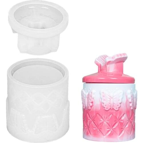 Epoxy Mold Candle Cup Mirror Resin Hot Push Jewelry Butterfly Storage Box Silicone Mould