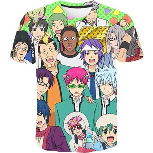 New Fashion Streetwear Men Women Casual Short Sleeve Unisex Tshirt The Disastrous Life Of Saiki K Kusuo No Psi Nan T Shirts Tops