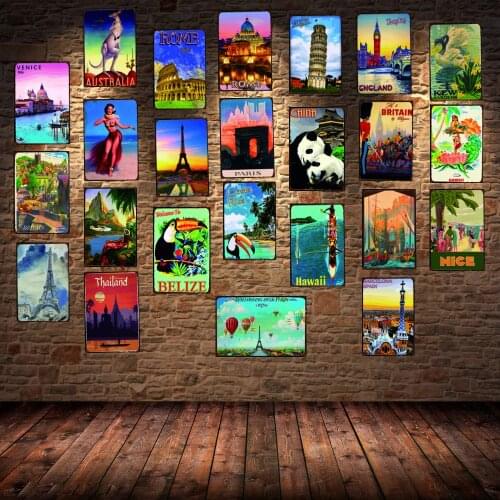 Hawaii Travel City Vintage Tin Sign Metal Plate Iron Poster Wall Bar Shop Restaurant Home Art Craft Decor 30X20CM DU-1890