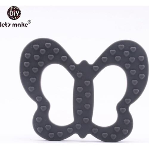 Lets Make 1pc BPA Free Silicone Butterfly DIY Accessories Dummy Clip Rattles Pendant Nursing Necklace Charms Baby Teether