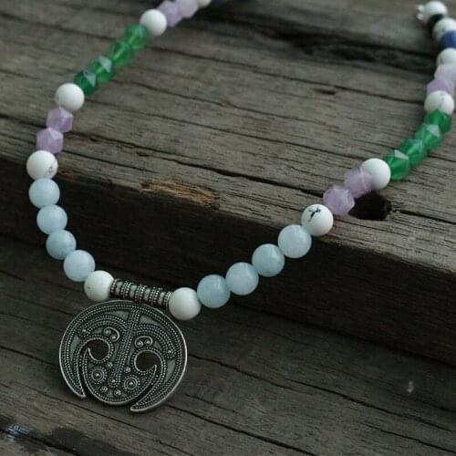 Lanseis 1pcs Viking Jewelry Clothes for Ladies Viking Boob Bling pendant slavic Lunula women jewelry