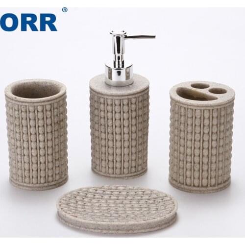 TOP Bathroom set four sanitary supplies ware Cups toothbrush holder soap dispenser copo sabonetei Articulos sanitarios ORR