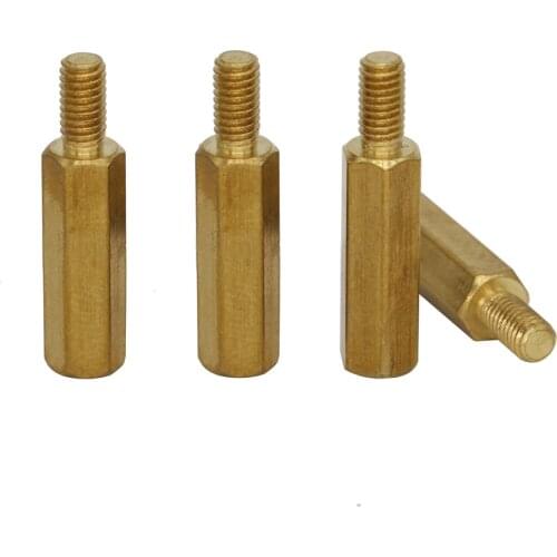 M4 M4*18 M4x18 M4*20 M4x20 6 Brass Single End Stud Screw Pillar Male To Female Hex Hexagon Stand off Standoff Stand-off Spacer