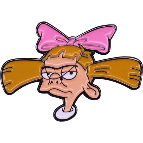 Cute Helga lapel pin cartoon girl gift
