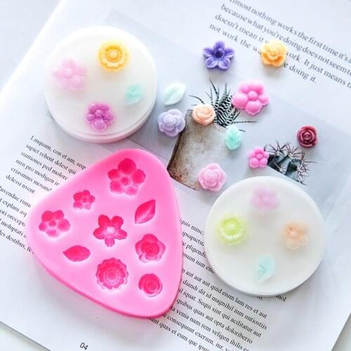 Mini Cute Flowers Petal Essential Oil Soap Candle Silicone Mold DIY Valentines Day Handmde Making Decorating