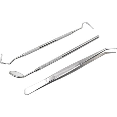 1pc/1set Stainless Steel Dental Tools Kit Oral Mouth Mirror Tweezers Probe Dentist Tool Teeth Scaler for Dental Clinic