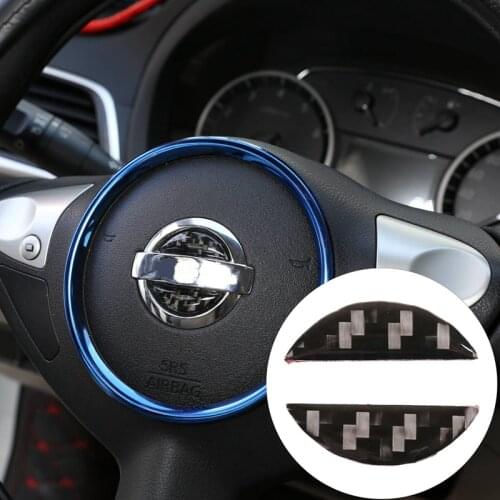 Carbon Fiber ABS Steering Wheel Sign Panel Cover Decorate Trim for Nissan Sylphy 2016-2019 Car Stylings
