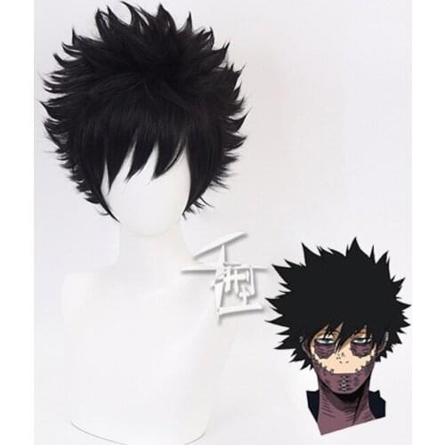 Anime My Hero Academia Dabi Wig Cosplay Costume Boku no Hero Academia Short Black Heat Resistant Synthetic Hair Party Wigs