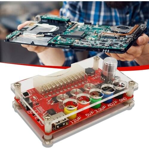 ATX Power Distribution Board Supply Breakout Board with ADJ Touch Sensor Switch Acrylic Case Kit Output Voltage Module Adapter