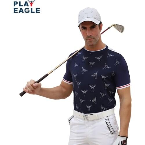 PLAYEAGLE New Fashion Golf Men Shirts Quick Dry Polos Shirt Spring/Summer Short Sleeve Man T-Shirt