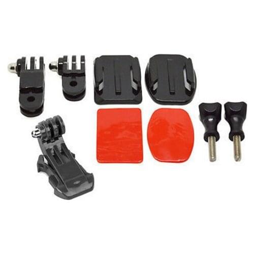 Flat Curved Helmet Front / Side Mounting Kit with J Hook for Gopro Hero 5 4 3+ SJ4000 accessories