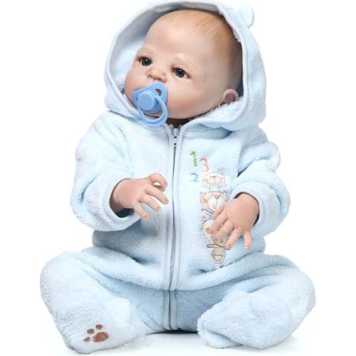 NPK 23" FULL silicone reborn baby boy dolls bearhead reborn babies alive bebes reborn menino bonecas oyuncak bebek