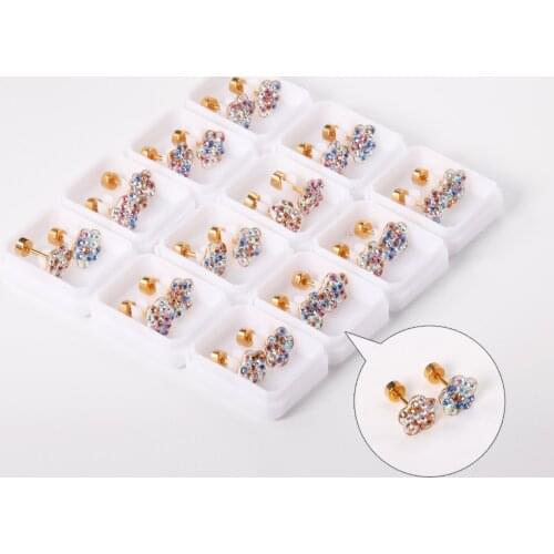 12 Pairs Colorful Flower Earrings 316L Stainless Steel Anti-allergy Ladies/Girl Ear Stud Party Jewelry Accessories Wholesale