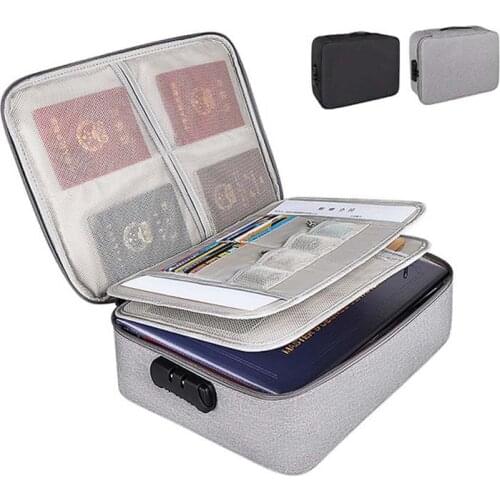 Large Capacity Tickets Storage Bag Multi-Layer Document Certificate File Organizer Case Home Travel Passport Briefcase With Lock