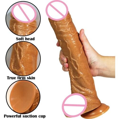 Super Long Huge Horse Dildo Suction Cup Realistic Penis Soft Stimulate Massage Vaginal Masturbation For Women Men Erotic Sextoys
