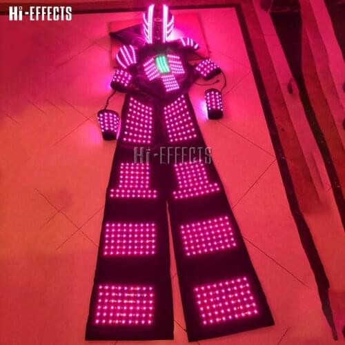 LED Robot Suits Light Clothing LED robot costume Luminous cloth Helmet glowing clothes for stage performance