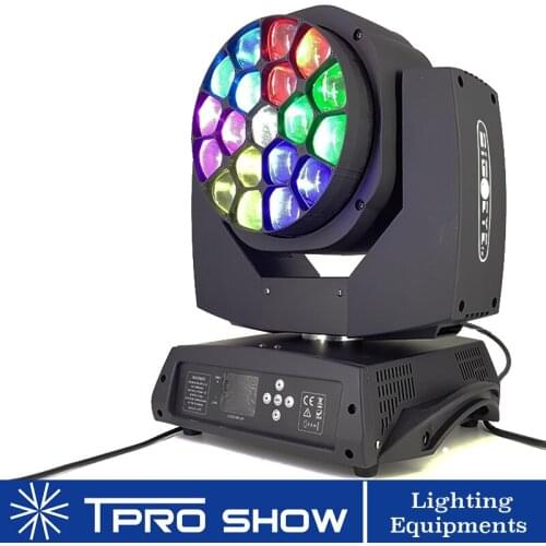 Moving Head 19x15W Big Bee Eye Beam Lyre LED Stage Light DMX Zoom Wash Effect Dj Lighting Each 2 LED Control for DJ Discl Club