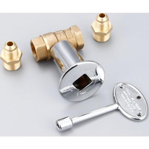 1SET Fire Pit 1/2 Straight Quarter-Turn Shut-Off Valve +3inch Key +3/8 Male Flare X 1/2 NPT for Gas LPG Propane Fuels