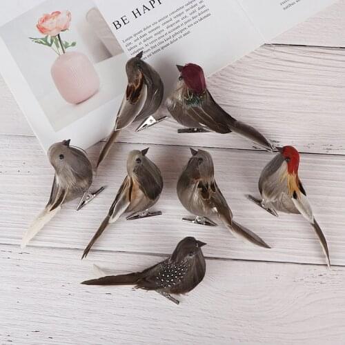 1pc DIY Cute Artificial Bird Foam Vividly Feather Mini Tit Craft Birds Emulation Decoration Bird Model Artificial Sparrow New