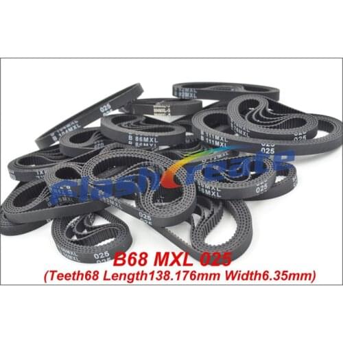 10pcs B68 MXL Timing Belt Teeth 68 Length 138.176mm Width 6.35mm=025" B68MXL Rubber Closed-Loop Synchronous Belt Fit MXL Pulley