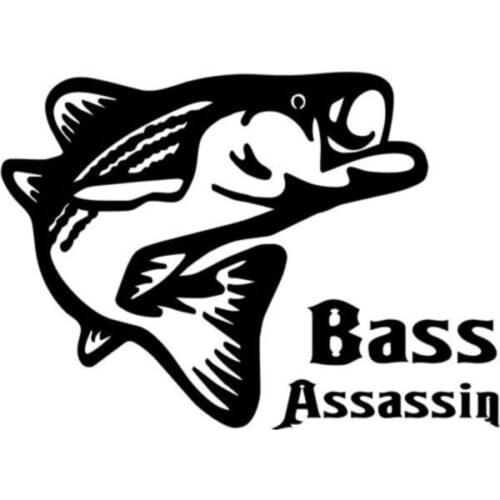 15.2CM*11.1CM Bass Assassin Fishing Sportsman Car Styling Accessories Motorcycle Car Stickers And Decals Black Sliver C8-0857