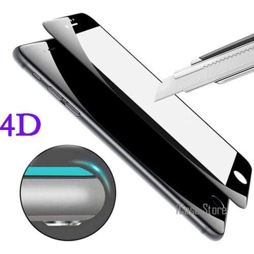 4D Cold Carving 3D Curved Edge Full Cover Tempered Glass For iPhone 7 7plus 6s 6 Plus Screen Protector Round Protective Film