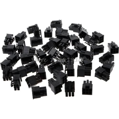 50 Pcs 4.2mm 6P 6 Pin Male Power Connector For PC Computer PCI-E Plastic Shell New Whosale&Dropship
