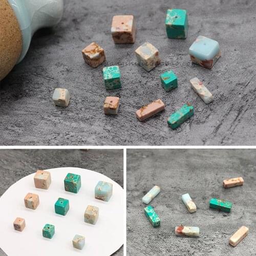 Stone material earring accessories, personality retro straight hole original ethnic jewelry DIY bracelet necklace material