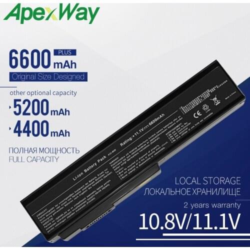 Apexway 6 Cells laptop battery for Asus A32-M50 A32-N61 A32-X64 A33-M50 G50 G51 M60 N43 N53 X55 X57 X64 L062066 L072051 L0790C6
