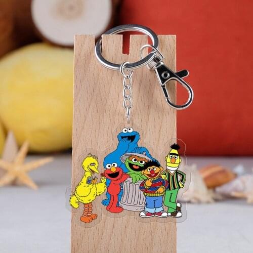 Sesame Street Fashion Anime Acrylic Key Chains Cartoon Keyring Keychain Pendant Keyholder Unisex Birthday Gifts NEW