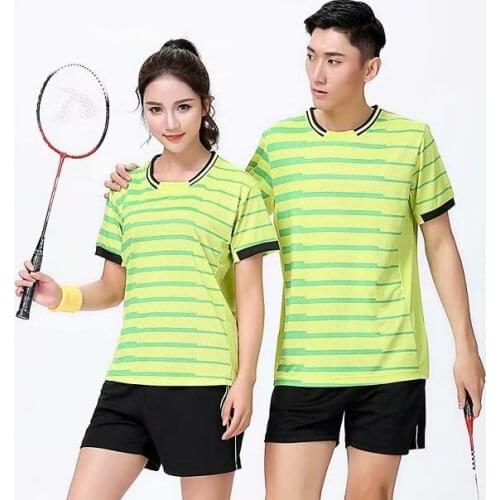 Quick Dry Summer Badminton Suits O-Neck Breathable Sweat Absorption Shirt Sports Suit Set For Men And Women L906SHD