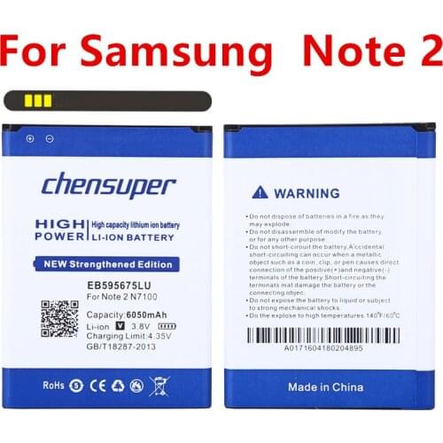 Chensuper 6050mAh EB595675LU For Samsung GALAXY Note 2 Battery Note II N7100 N7105 N7102 T889 L900 N7108D