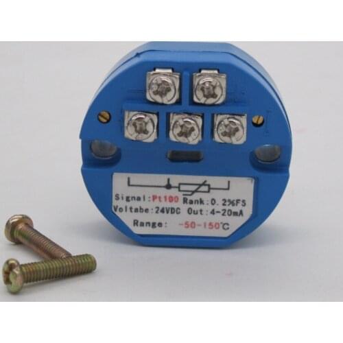 PT100 Temperature Sensor Transmitter DC 24V 0-200 Degree Range Temperature Sensors -50-150