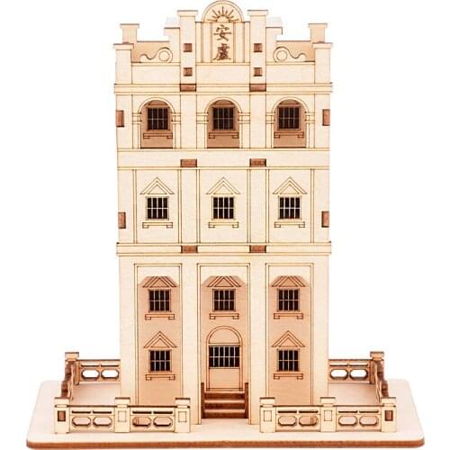 Wooden 3D 3D Puzzle Model DIY Handmade Puzzle Wooden Assembled Model Early Education Toy Building Model craft wood