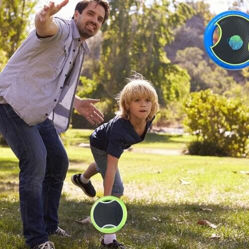 ChildrenS Outdoor Trampoline Paddle Ball Set Bouce-Back Trampoline Paddle Ball Game Flying Disc Outdoor Beach Game Set